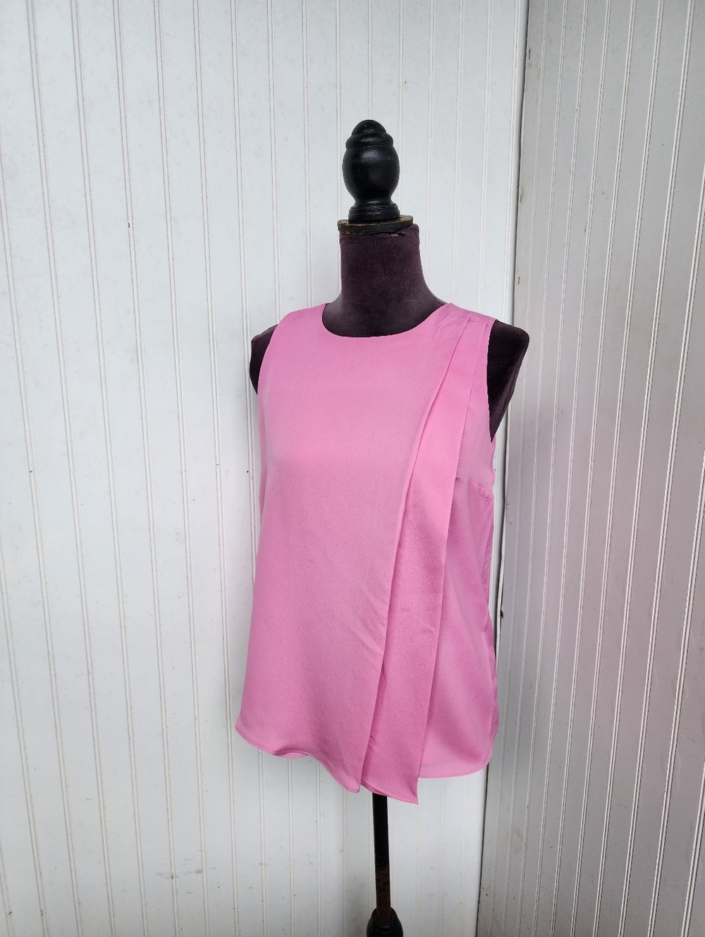 Ralph Lauren Women's Pink Sleeveless Tank Top Pleat Detail Sz XXS